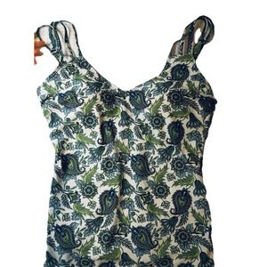 On The Beach - Women's 12 -Tankini Top - swimsuit Teal blue & green Adjustable